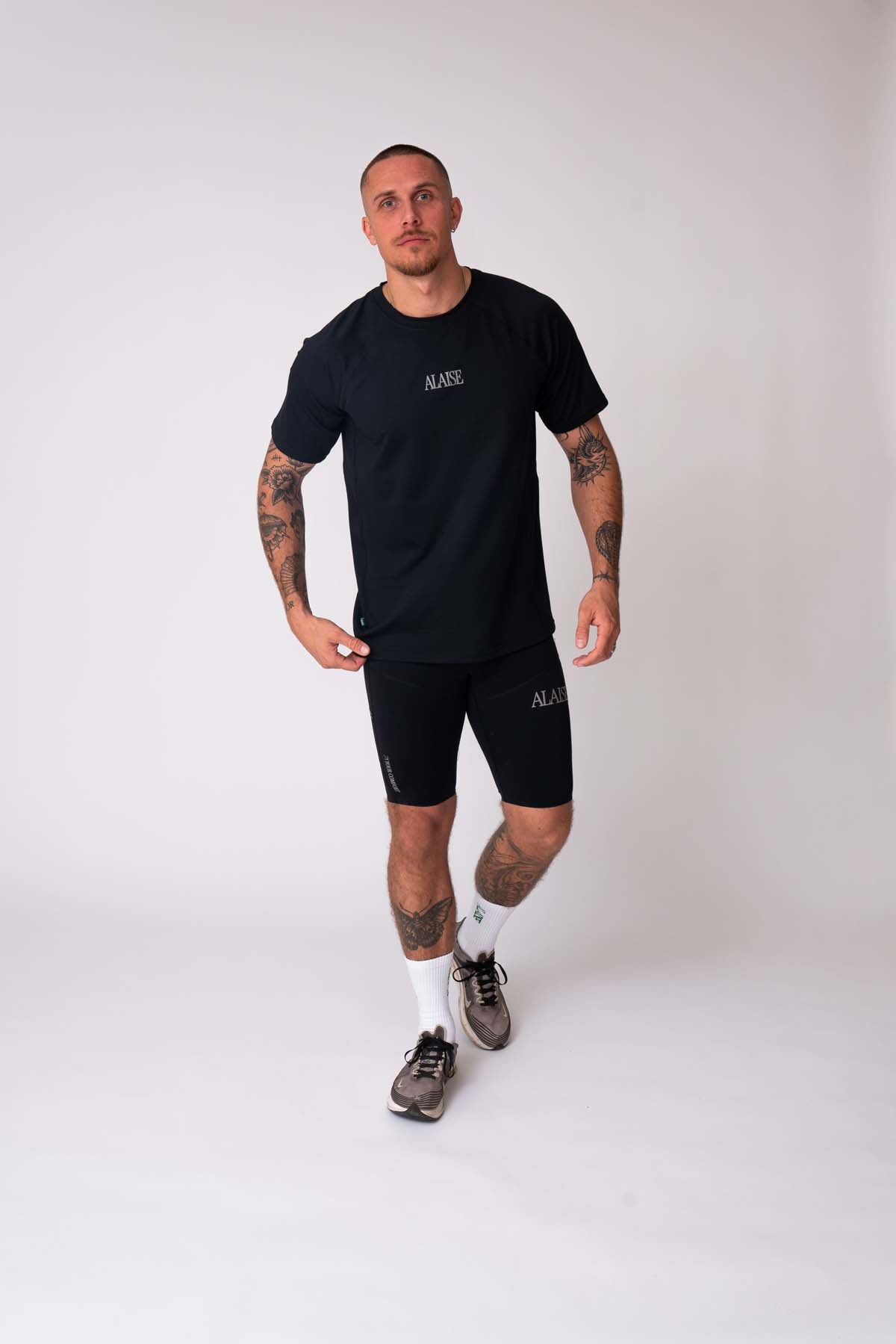 Graphic Active Tee in Black