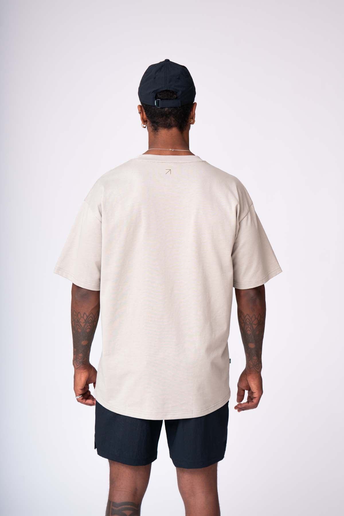 Cotton Tee Box Fit in Beige