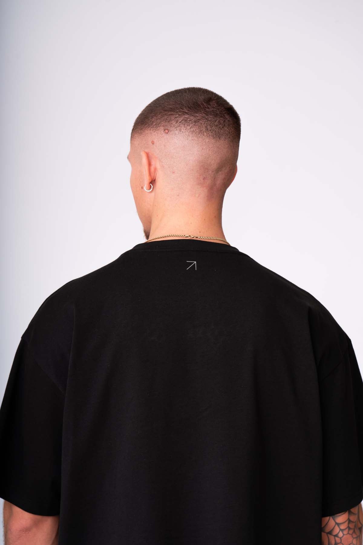 Cotton Tee Box Fit in Black