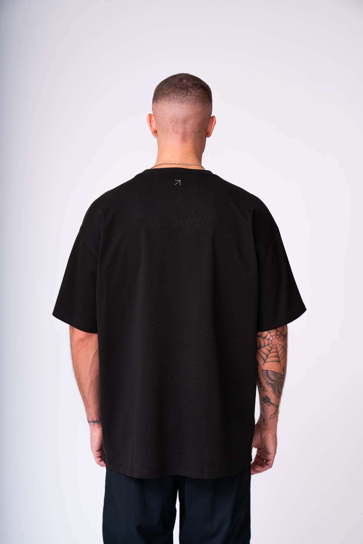 Cotton Tee Box Fit in Black