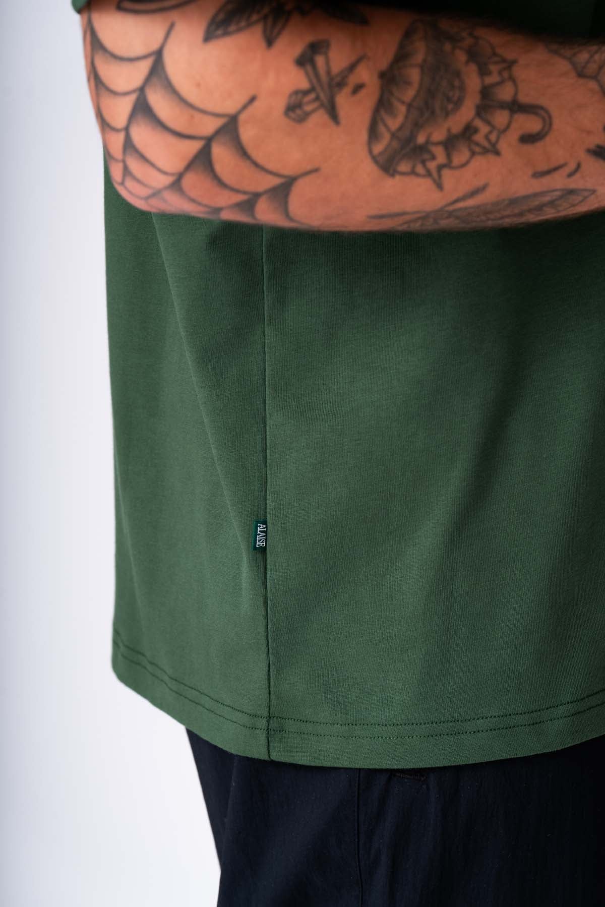 Cotton Tee Box Fit in Green