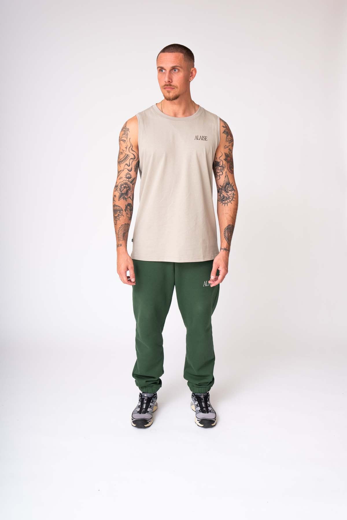 Graphic Singlet in Beige