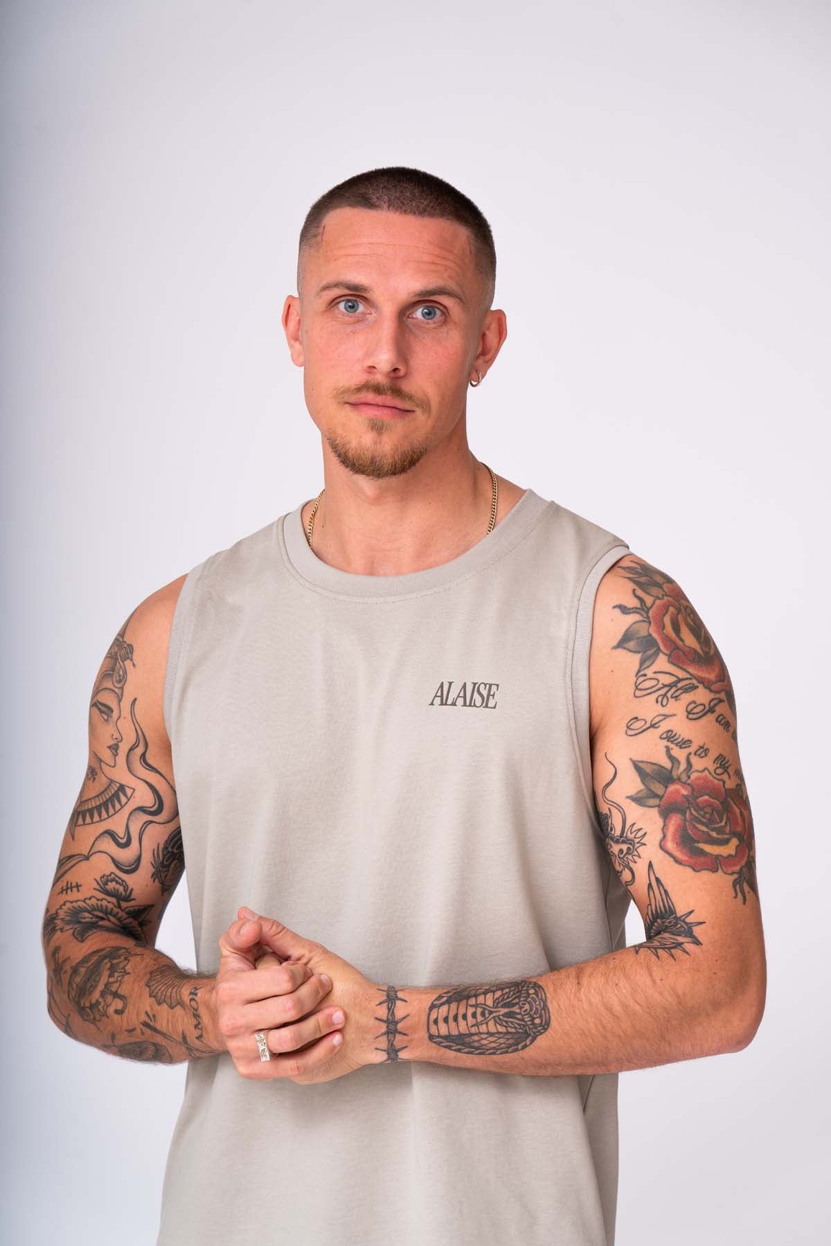 Graphic Singlet in Beige