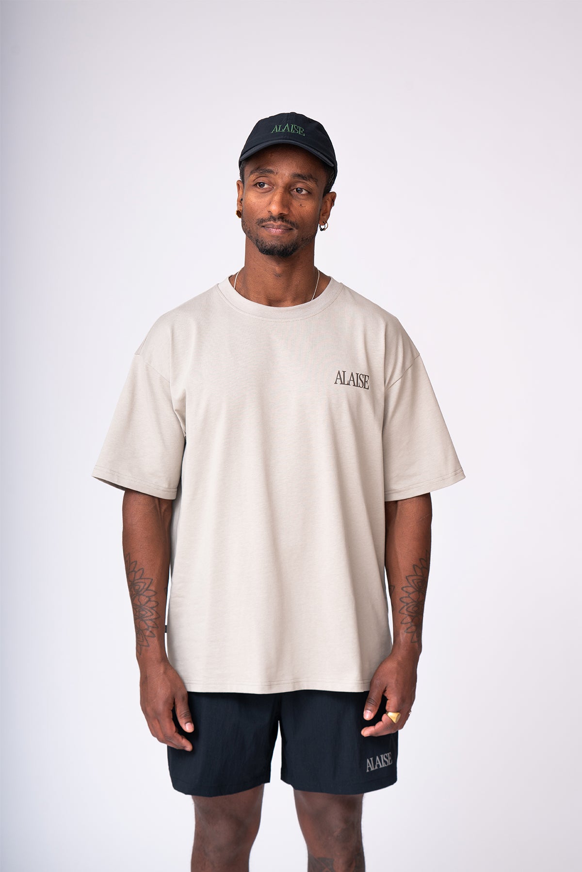 Cotton Tee Box Fit in Beige