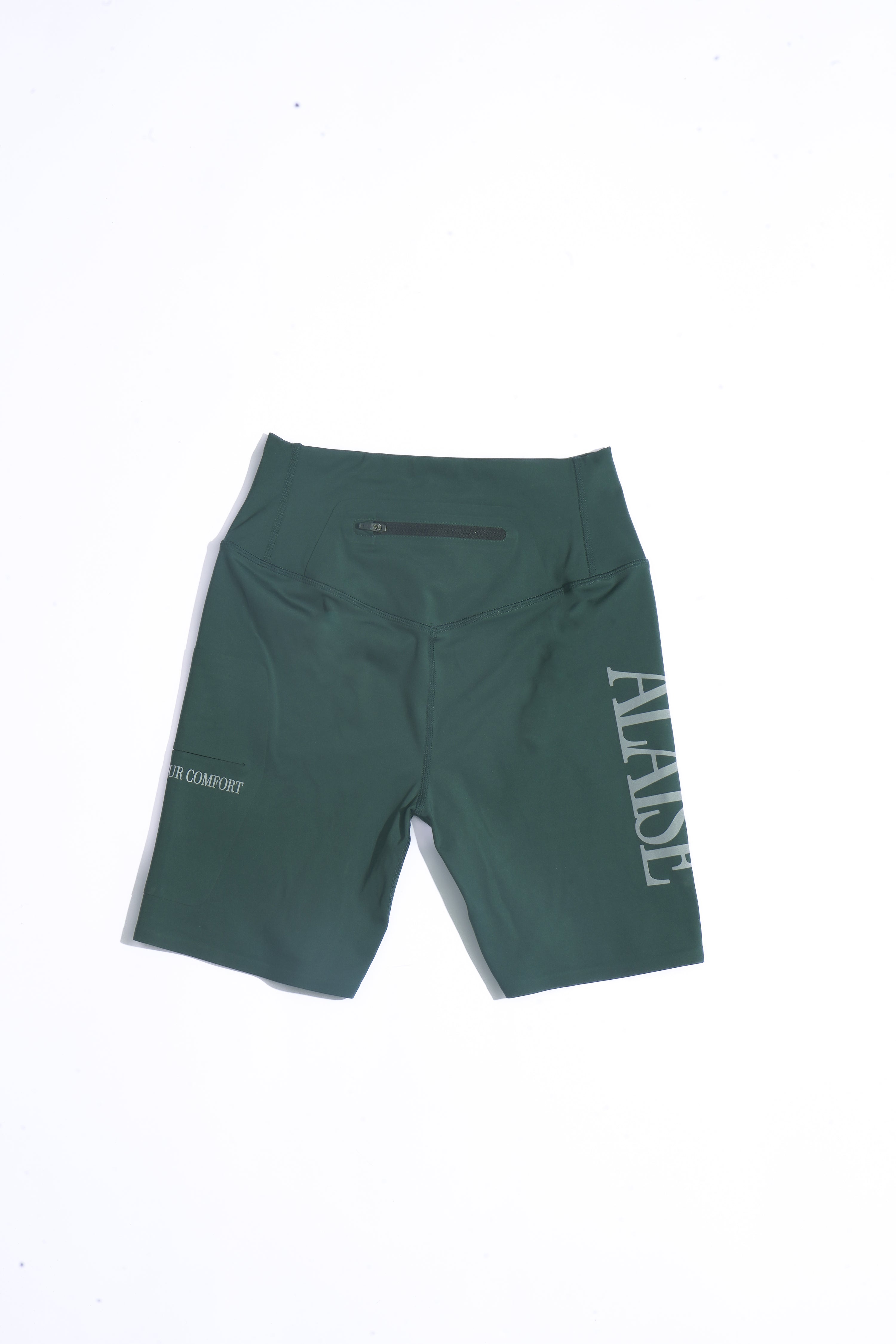 Woman High Waist Running Short Tights Dark Green
