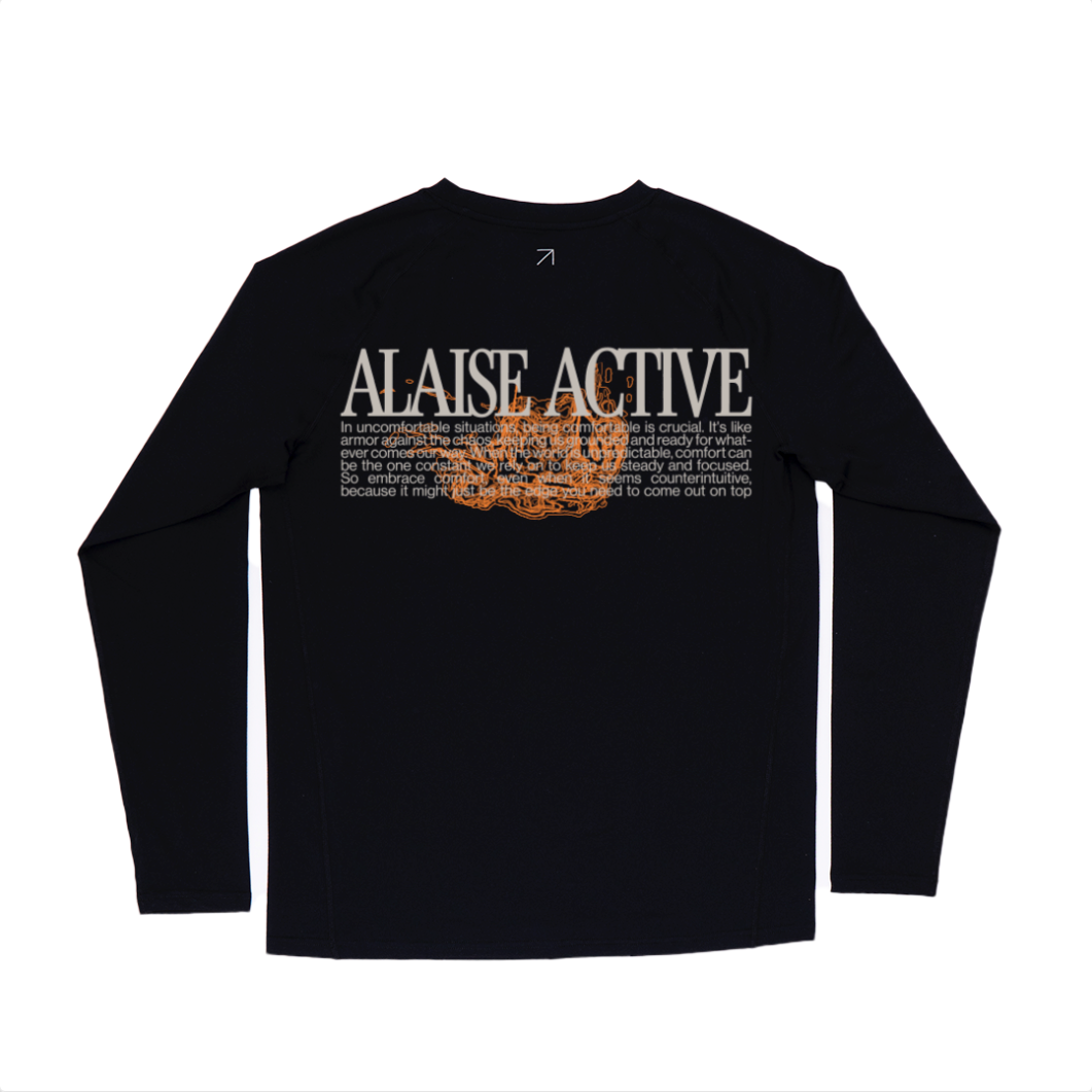 Graphic Active Long Sleeve Shirt in Black