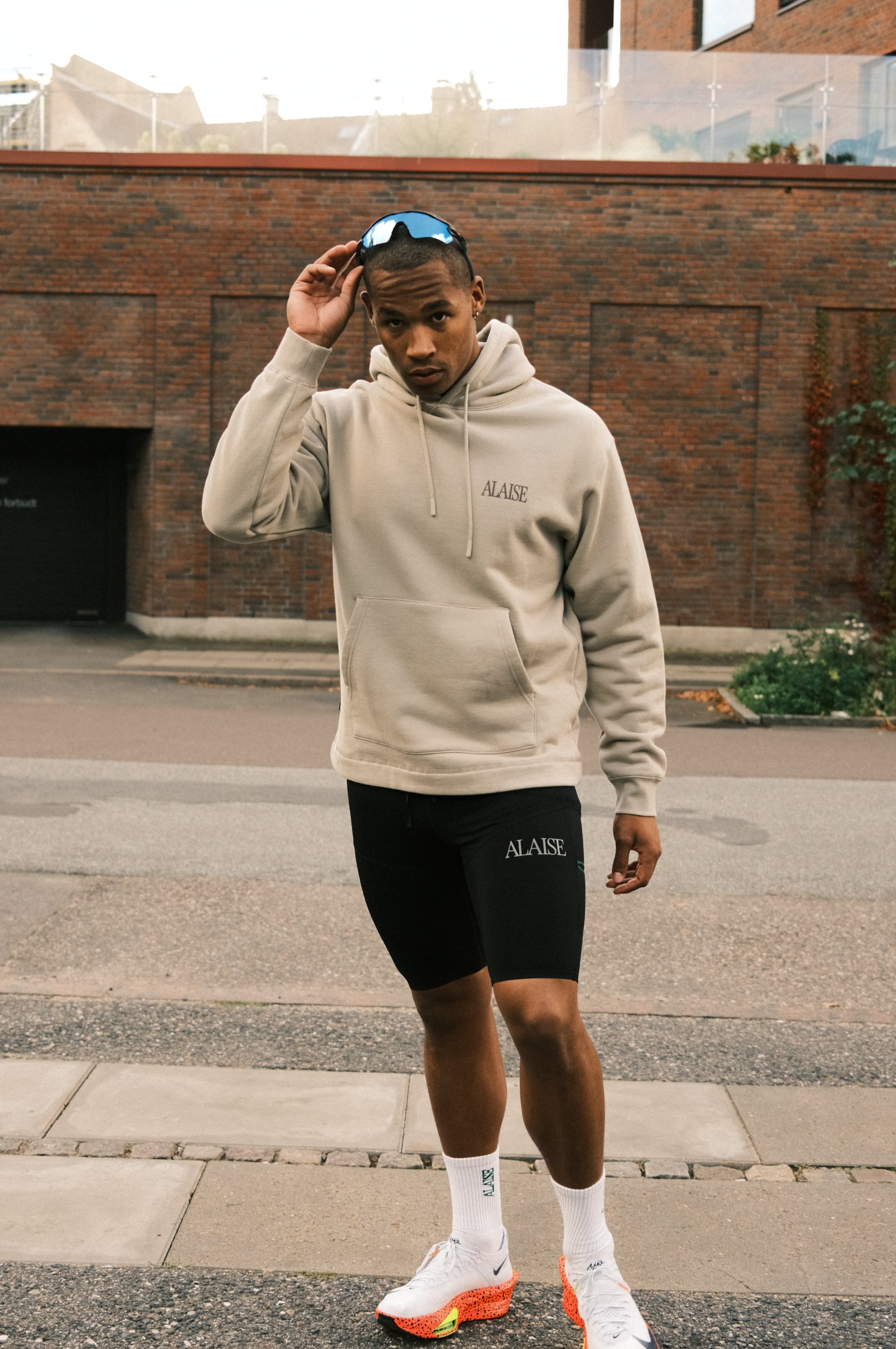 Graphic Comfort Hoodie in Beige
