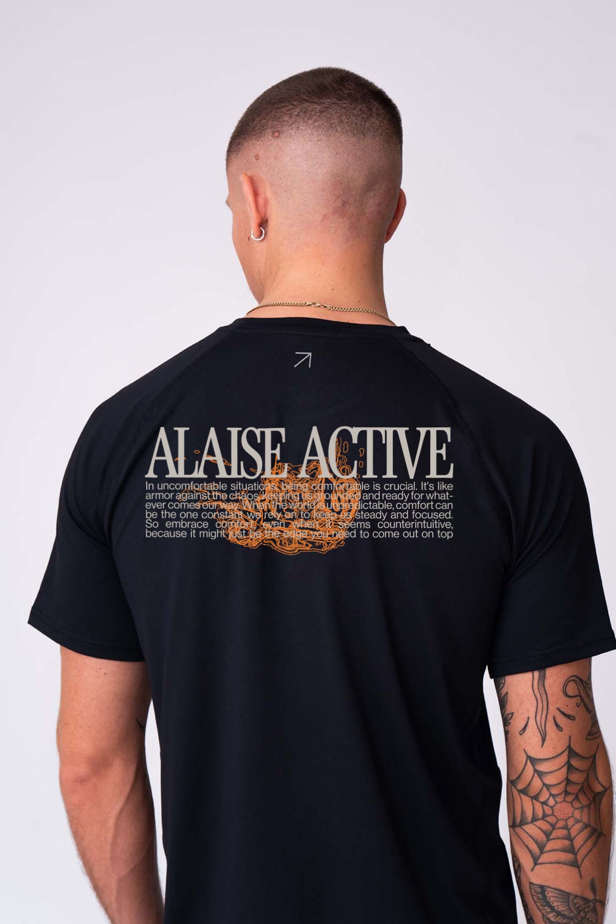 Graphic Active Tee in Black