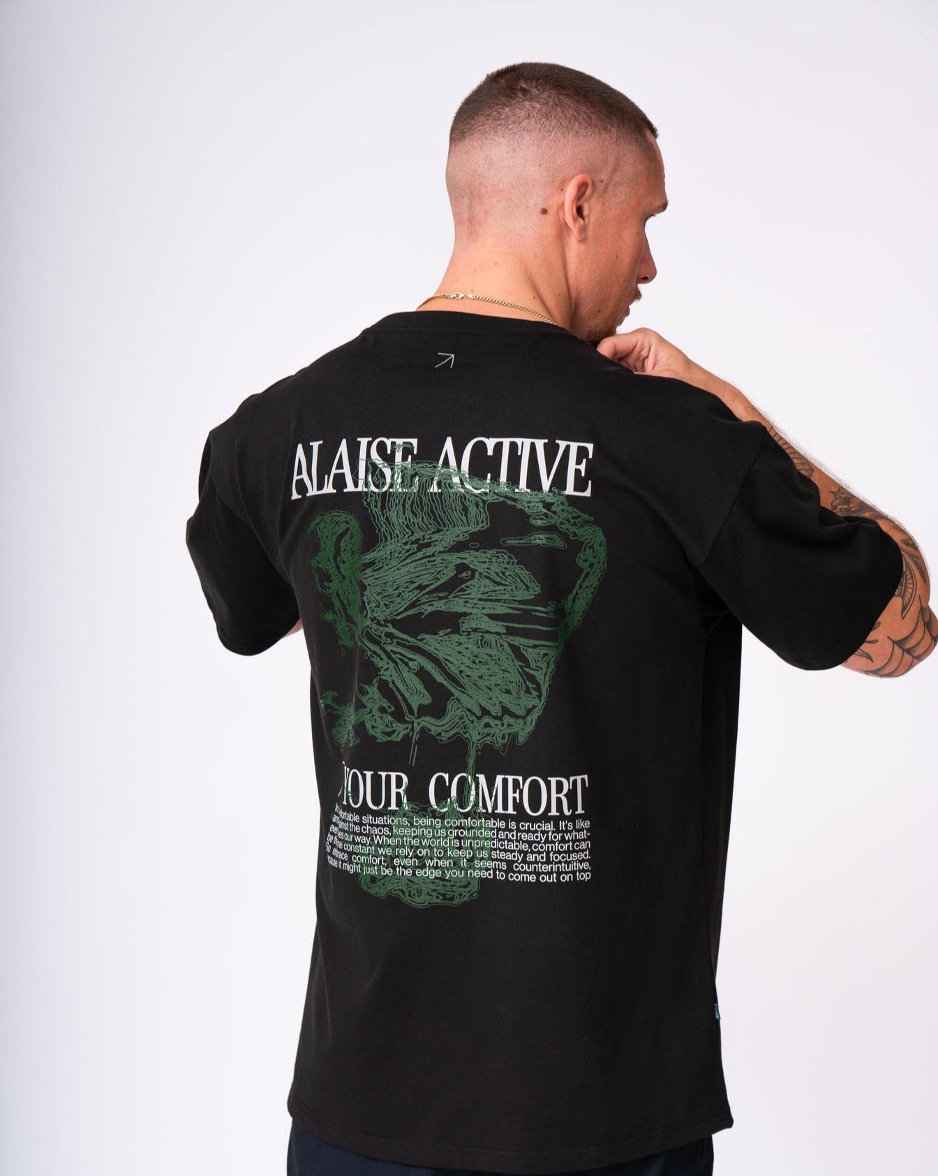 Alaise Graphic Box Fit Tee - Black