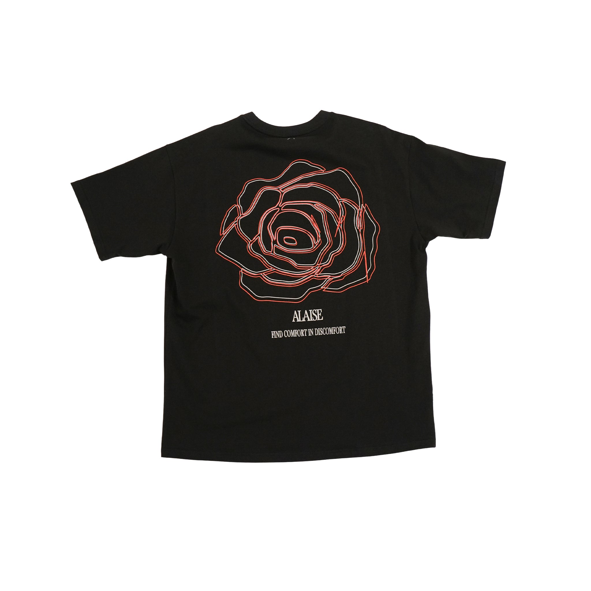 Rose Graphic Box Fit Tee in Black