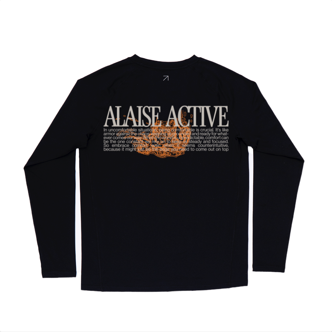 Alaise Active Graphic Long Sleeve Shirt - Black