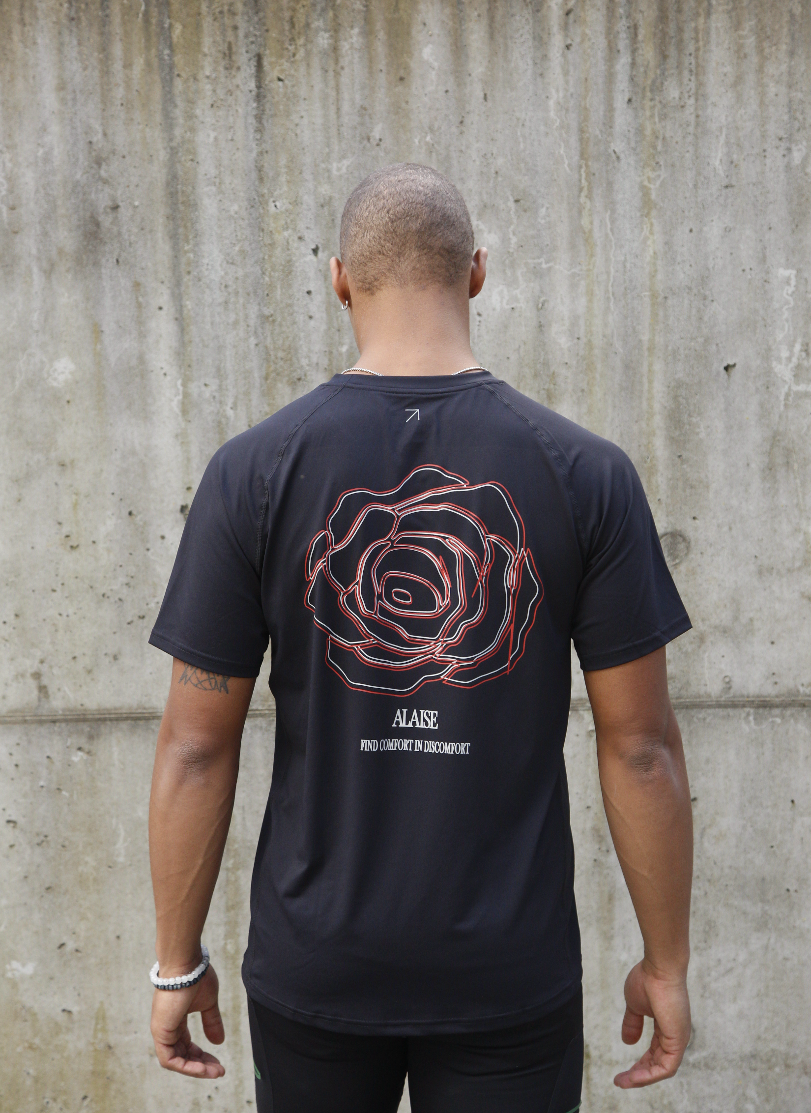 Alaise Active Rose Graphic T-Shirt - Black